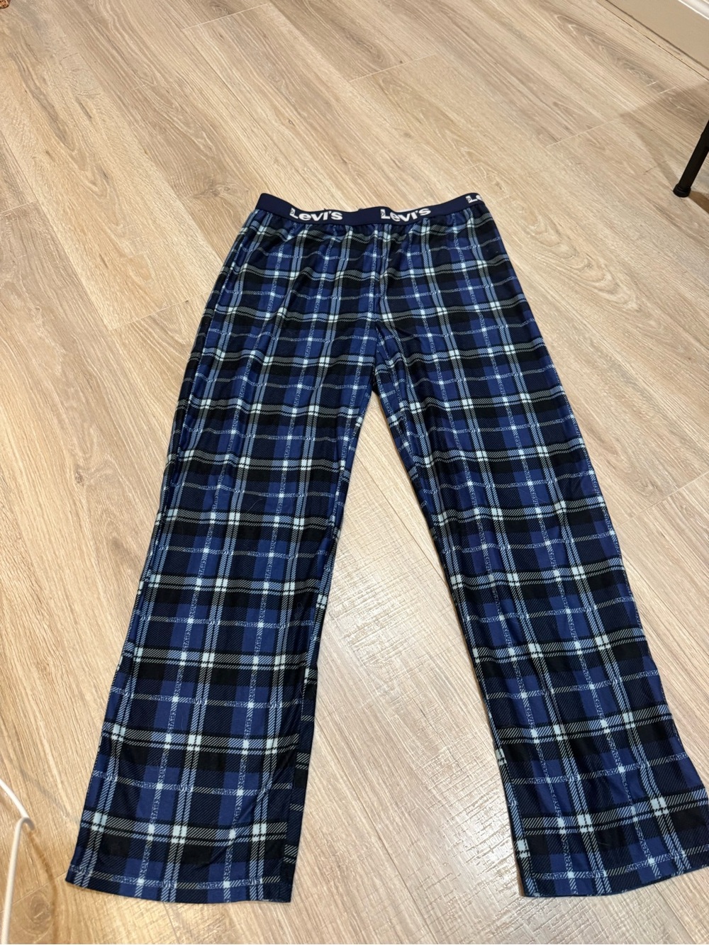 Levi's Boy’s Navy and Black Plaid Lounge Pants